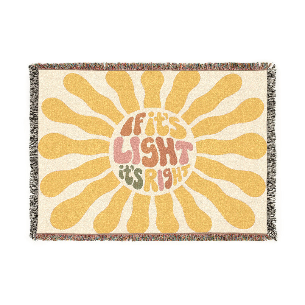 Woven Blanket — "If It's Light, It's Right" Retro Sunburst Throw