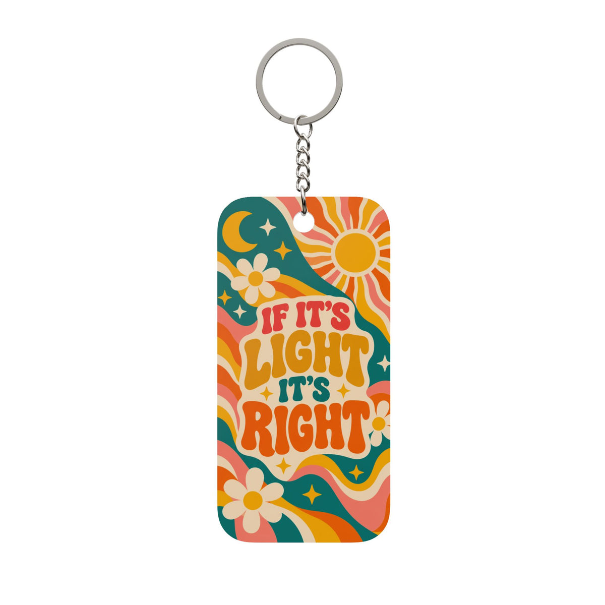 Retro 'If It's Light It's Right' Double-Sided Keychain