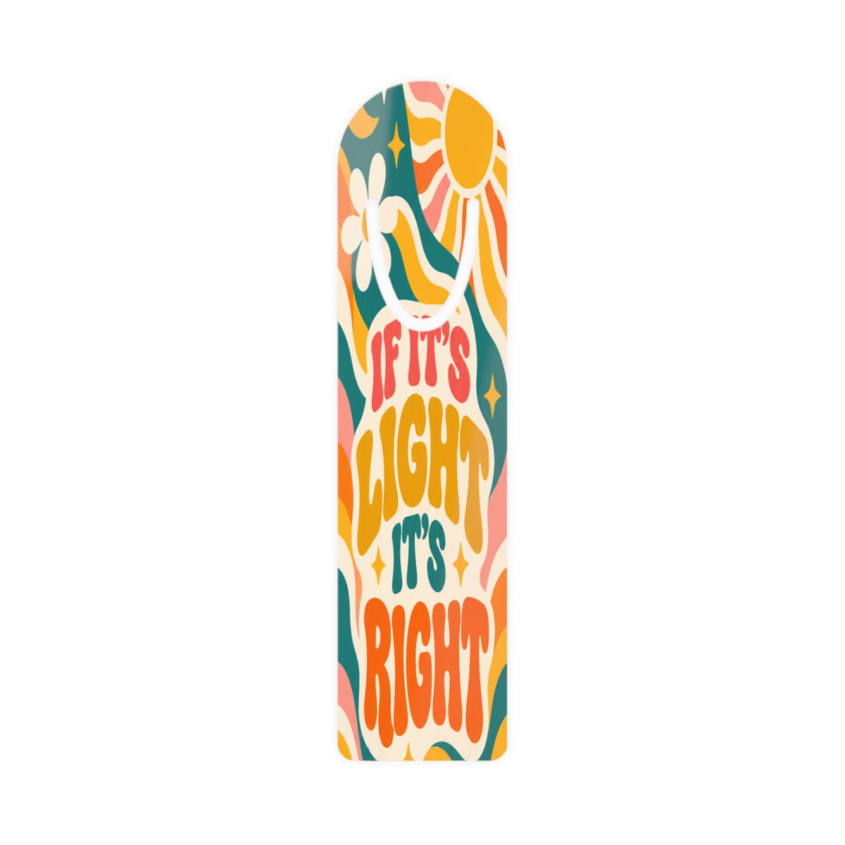 Retro 'If It's Right' Metal Bookmark — 70s Sunflower Vibe