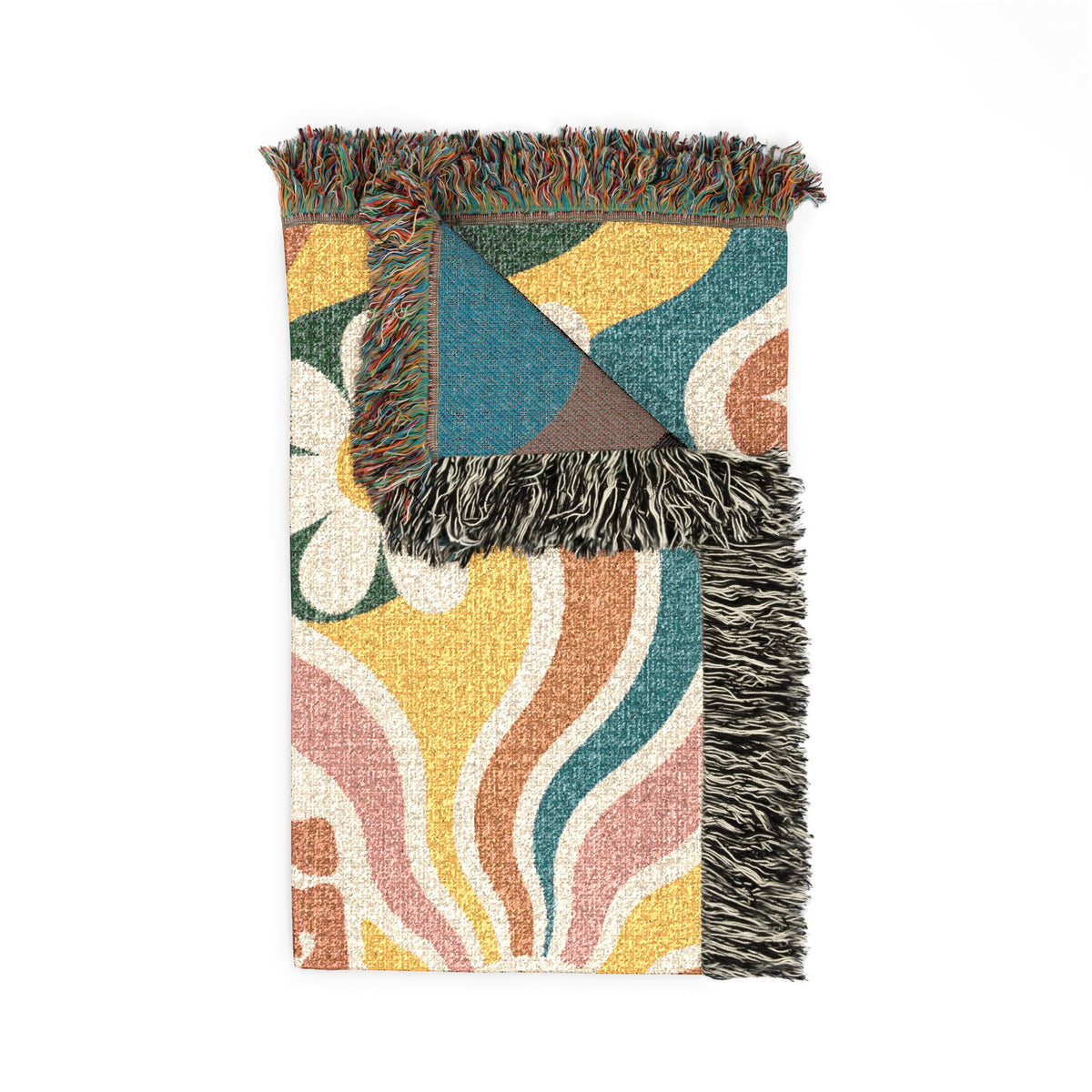 Woven Blanket — 'If It's Light It's Right' Retro Boho Throw