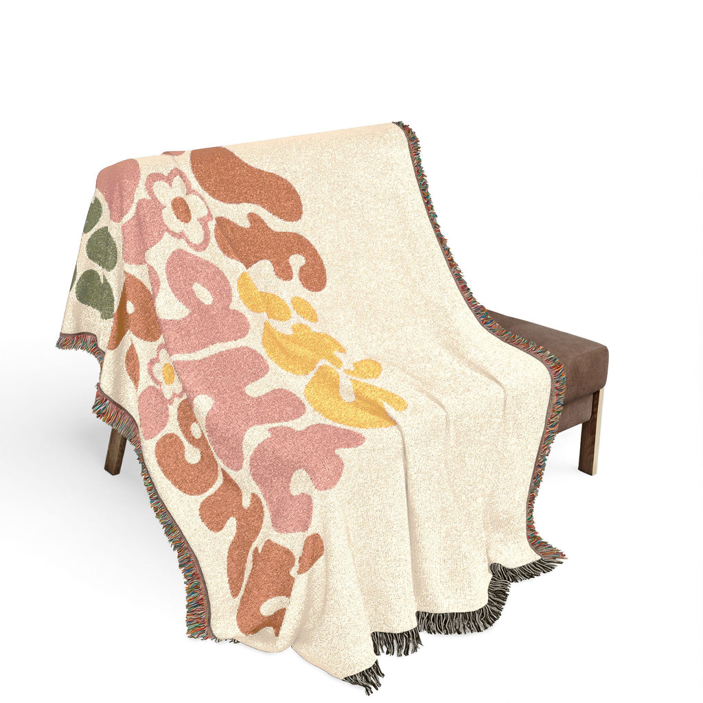 If It's Light, It's Right Woven Blanket — Retro Floral Typography Throw