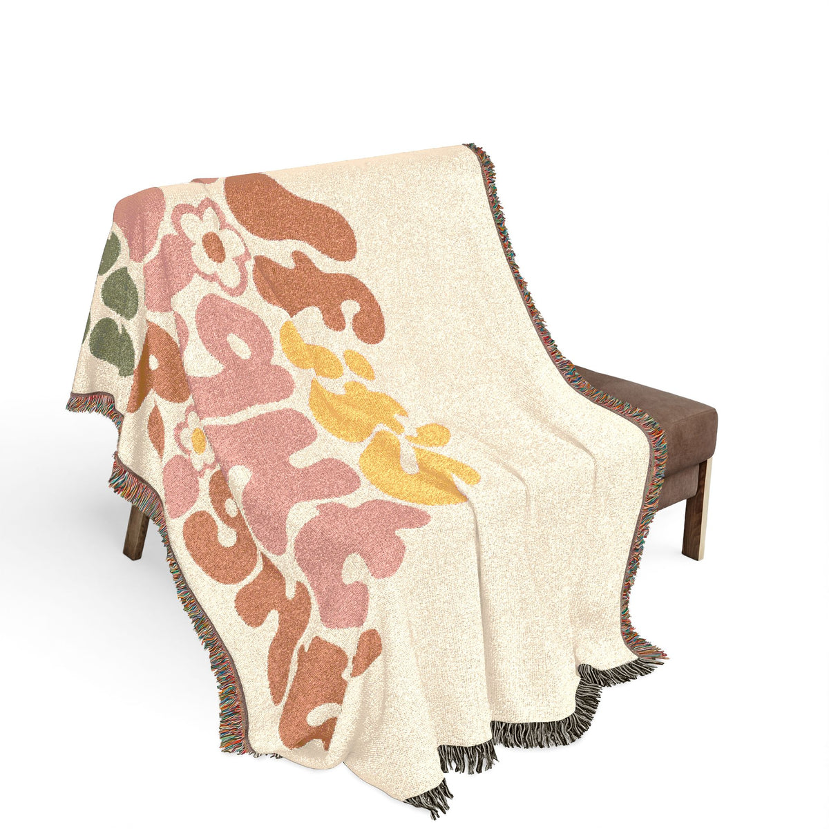 If It's Light, It's Right Woven Blanket — Retro Floral Typography Throw
