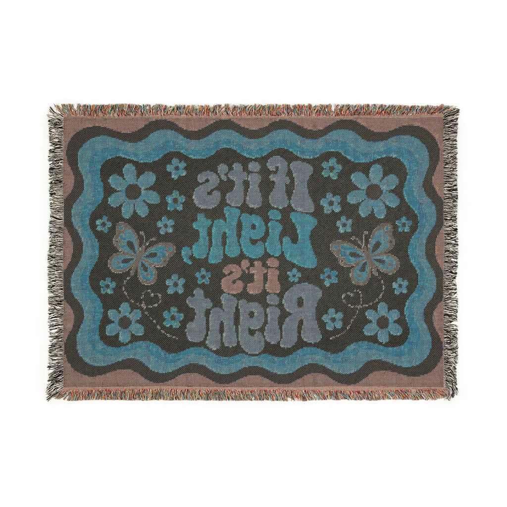If It's Light It's Right Woven Throw Blanket — Retro Butterfly Boho Decor